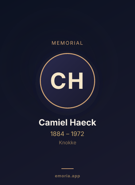 Memorial portrait of Camiel Haeck