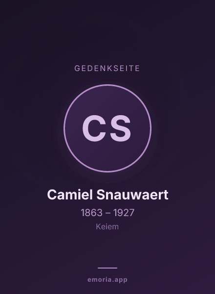 Gedenkportrait von Camiel Snauwaert