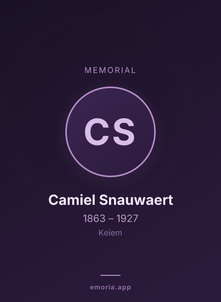 Memorial portrait of Camiel Snauwaert