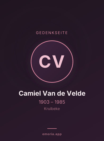 Gedenkportrait von Camiel Van de Velde