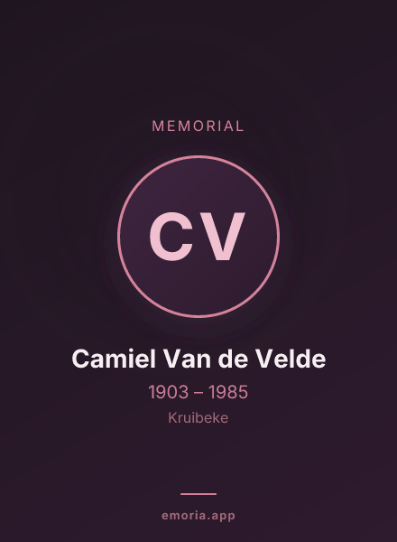 Memorial portrait of Camiel Van de Velde