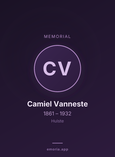Memorial portrait of Camiel Vanneste