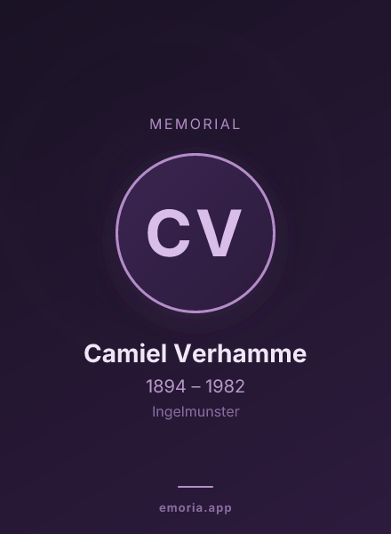 Memorial portrait of Camiel Verhamme