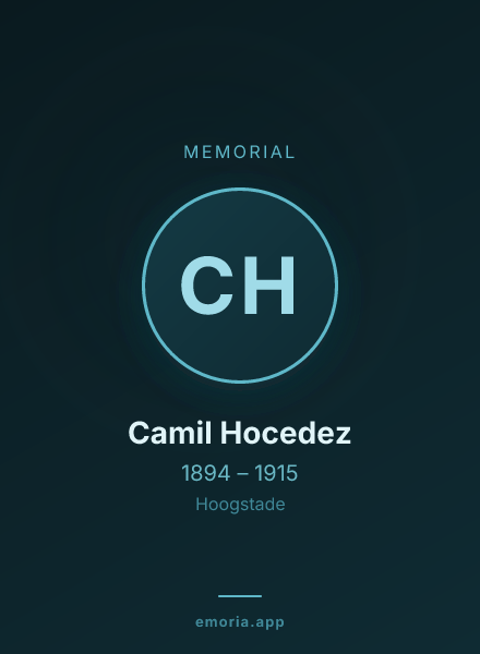 Memorial portrait of Camil Hocedez