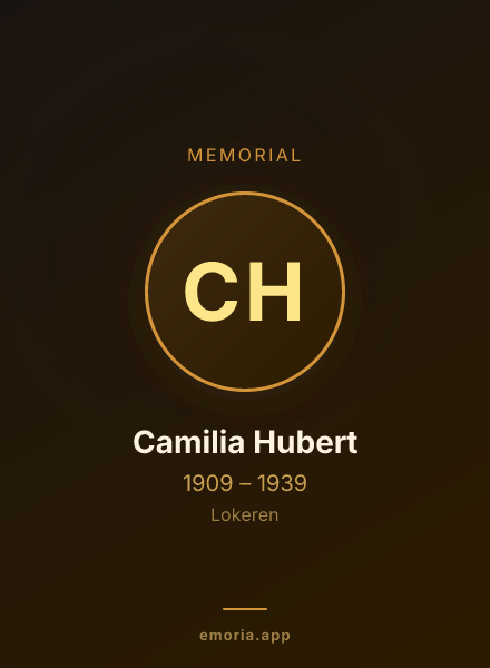 Memorial portrait of Camilia Hubert