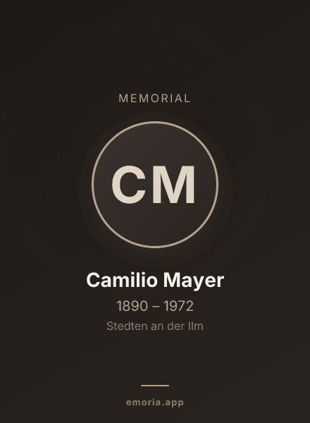 Memorial portrait of Camilio Mayer