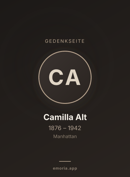 Gedenkportrait von Camilla Alt