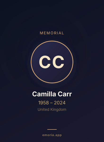 Memorial portrait of Camilla Carr