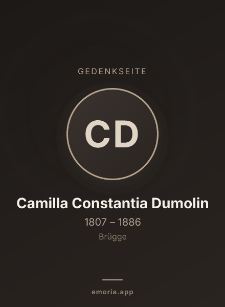 Gedenkportrait von Camilla Constantia Dumolin