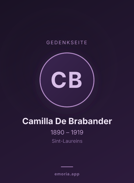 Gedenkportrait von Camilla De Brabander