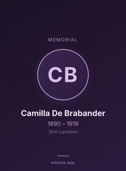 Memorial portrait of Camilla De Brabander