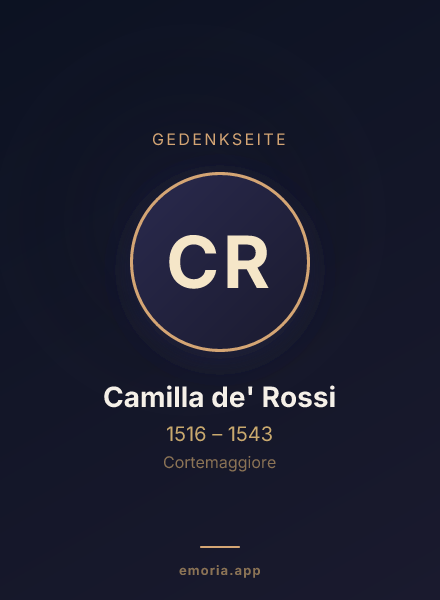 Gedenkportrait von Camilla de' Rossi