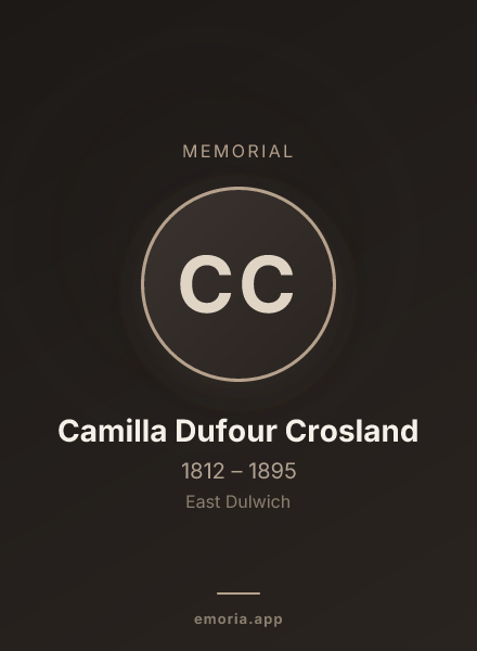 Memorial portrait of Camilla Dufour Crosland