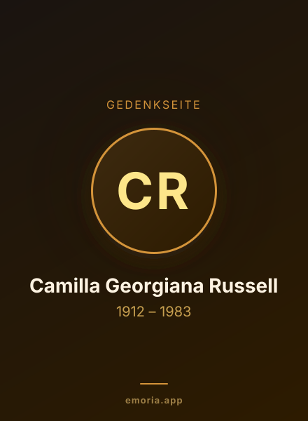 Gedenkportrait von Camilla Georgiana Russell