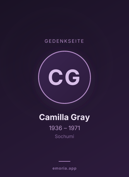 Gedenkportrait von Camilla Gray