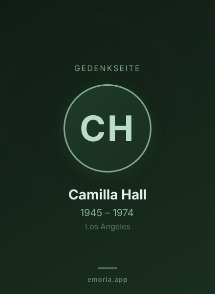 Gedenkportrait von Camilla Hall