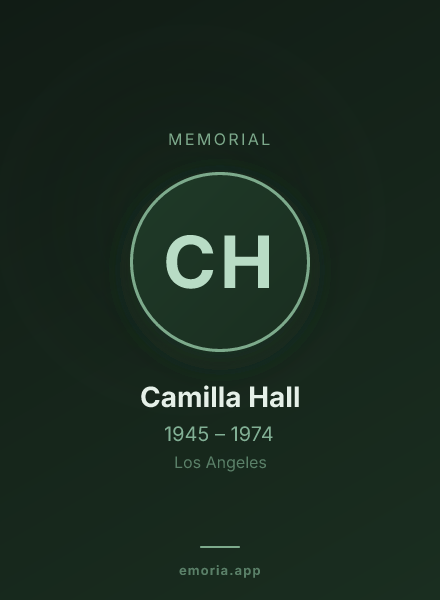 Memorial portrait of Camilla Hall