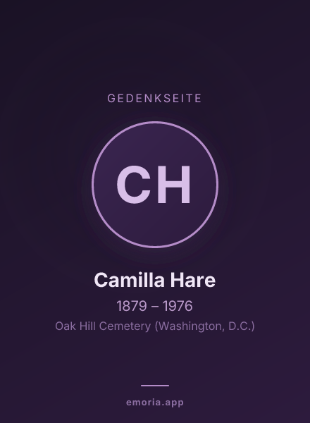 Gedenkportrait von Camilla Hare