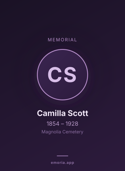 Memorial portrait of Camilla Scott