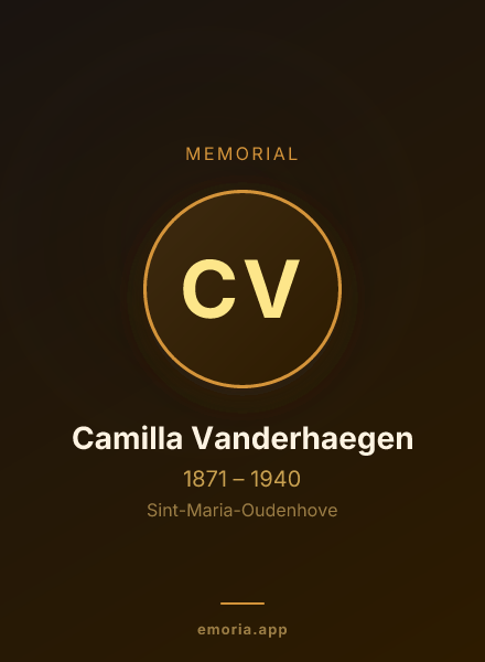Memorial portrait of Camilla Vanderhaegen