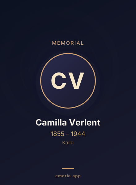 Memorial portrait of Camilla Verlent