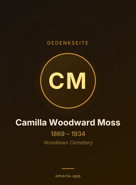 Gedenkportrait von Camilla Woodward Moss