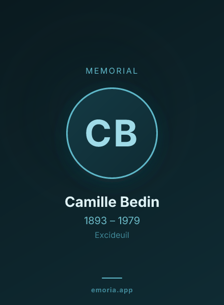 Memorial portrait of Camille Bedin