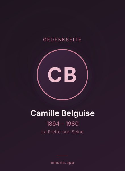 Gedenkportrait von Camille Belguise