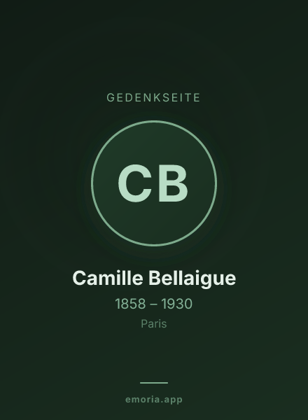 Gedenkportrait von Camille Bellaigue