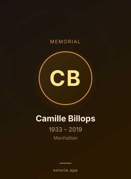 Memorial portrait of Camille Billops