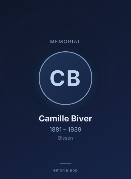 Memorial portrait of Camille Biver