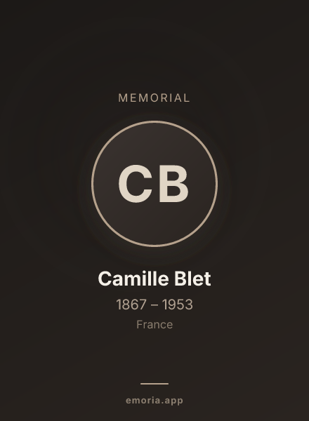 Memorial portrait of Camille Blet