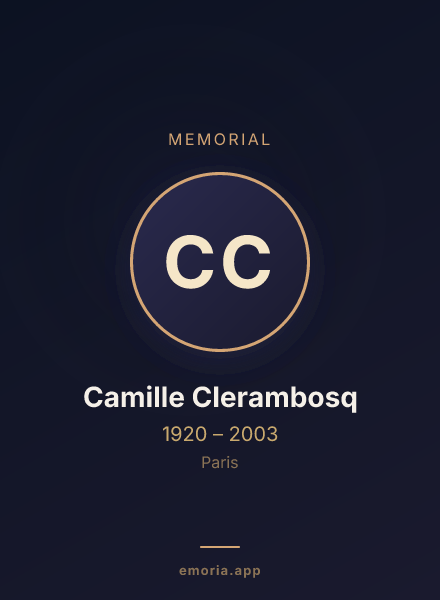 Memorial portrait of Camille Clerambosq