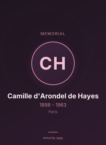 Memorial portrait of Camille d'Arondel de Hayes