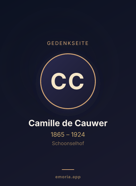 Gedenkportrait von Camille de Cauwer