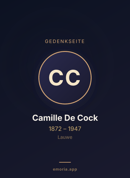 Gedenkportrait von Camille De Cock