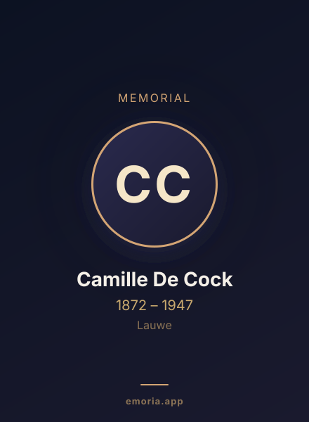 Memorial portrait of Camille De Cock