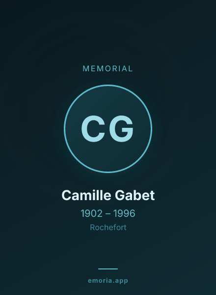 Memorial portrait of Camille Gabet