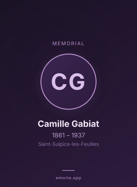 Memorial portrait of Camille Gabiat