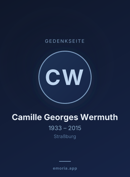 Gedenkportrait von Camille Georges Wermuth
