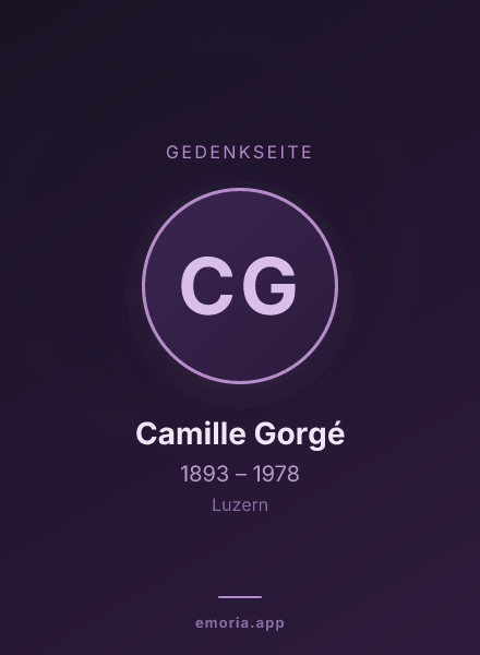 Gedenkportrait von Camille Gorgé