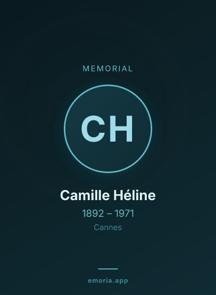 Memorial portrait of Camille Héline