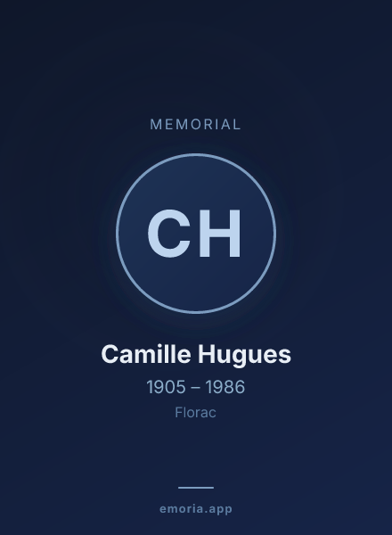 Memorial portrait of Camille Hugues