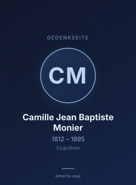 Gedenkportrait von Camille Jean Baptiste Monier