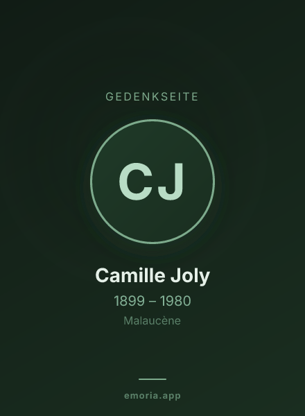 Gedenkportrait von Camille Joly