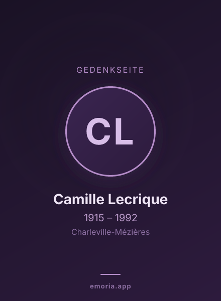Gedenkportrait von Camille Lecrique