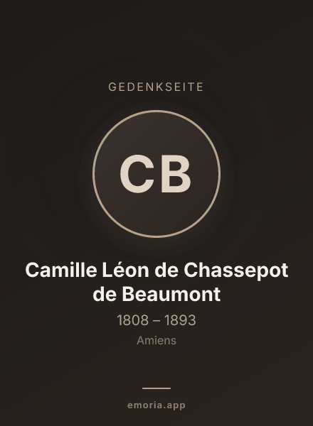 Gedenkportrait von Camille Léon de Chassepot de Beaumont