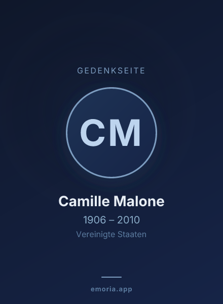 Gedenkportrait von Camille Malone