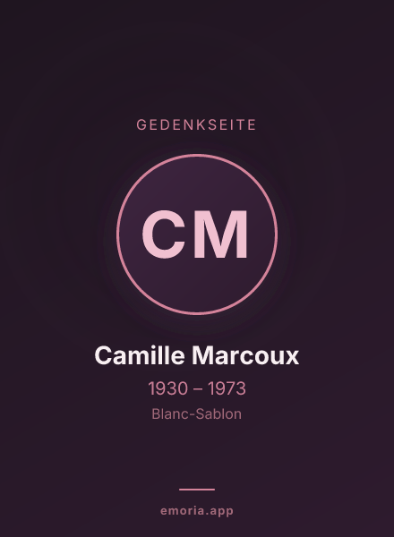 Gedenkportrait von Camille Marcoux
