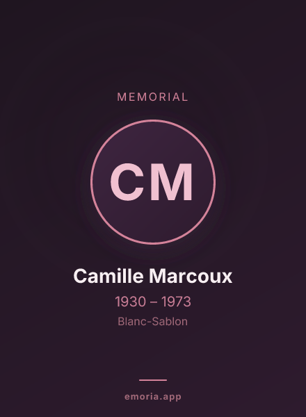Memorial portrait of Camille Marcoux
